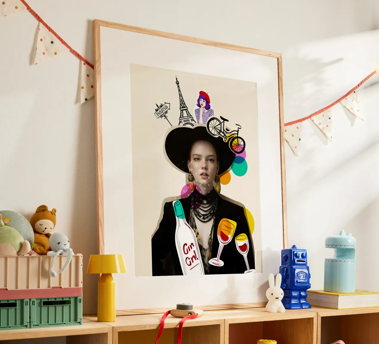 La Vie Bohème Pop poster con telaio in legno da Indigo Rain