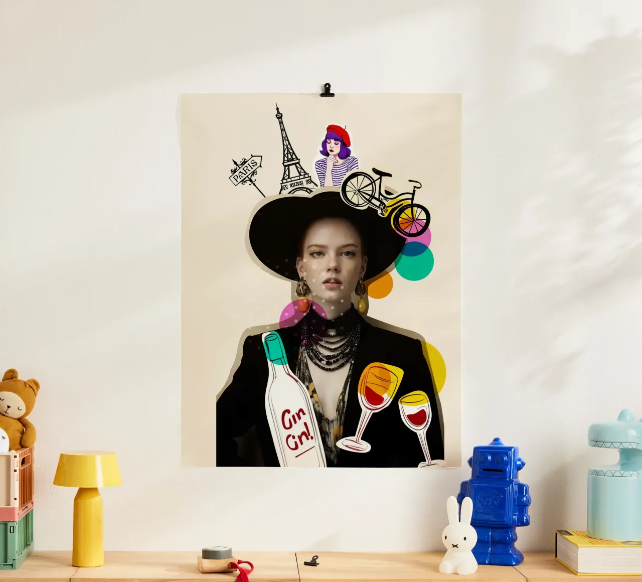 La Vie Bohème Pop poster con telaio in legno da Indigo Rain