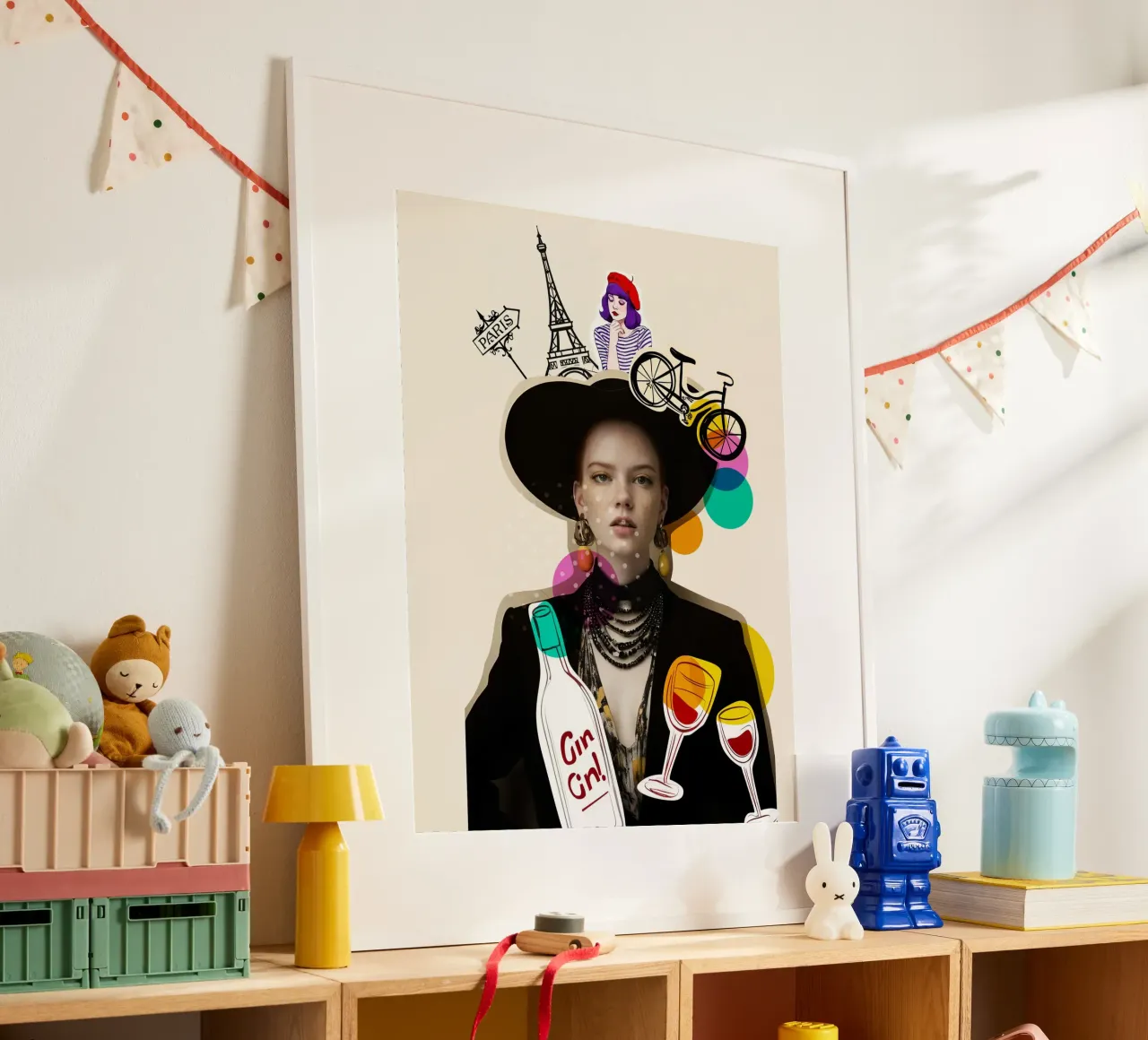 La Vie Bohème Pop poster con telaio in legno da Indigo Rain