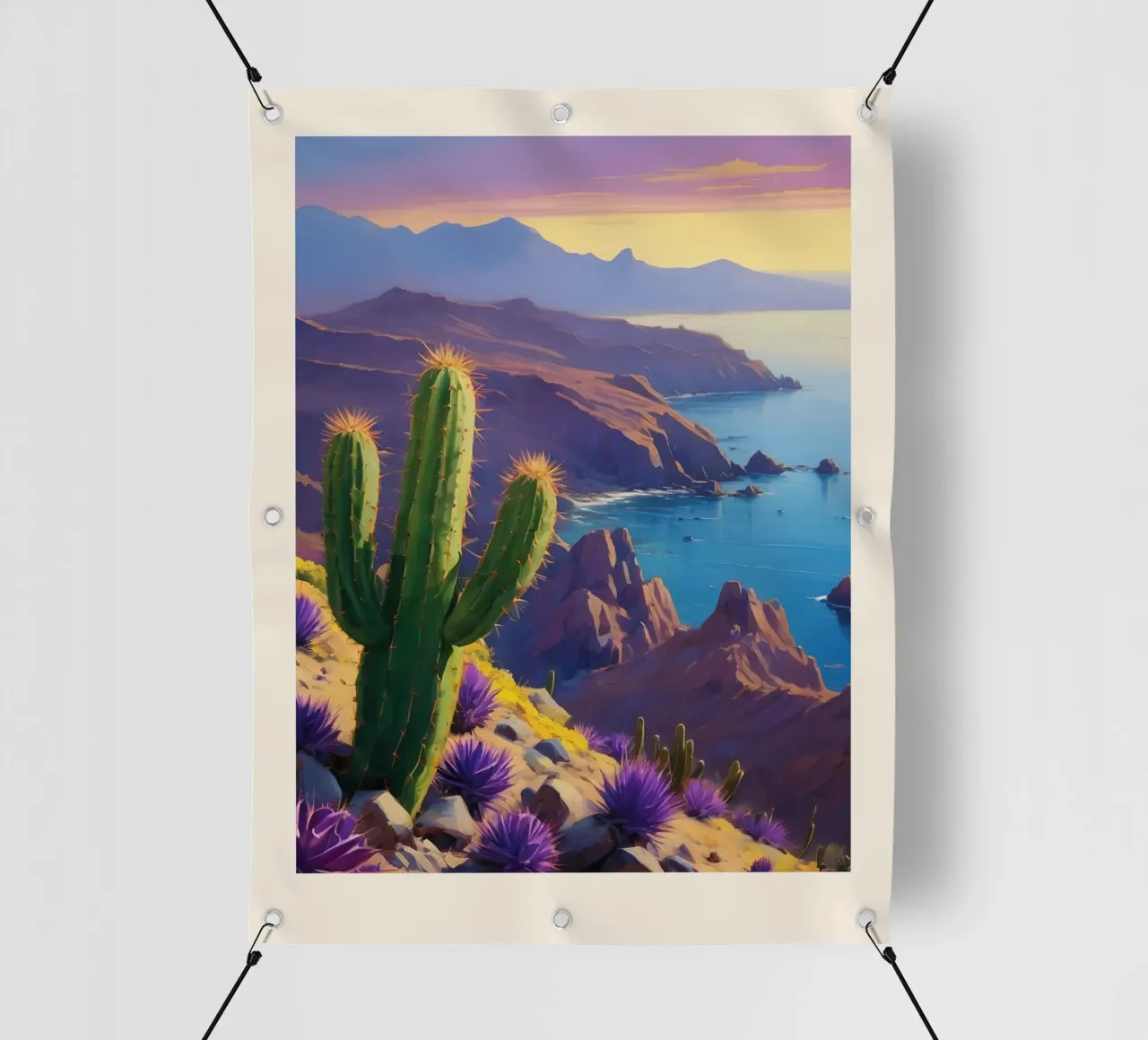 Sunset Over the Cliffs telo in pvc da Indigo Rain