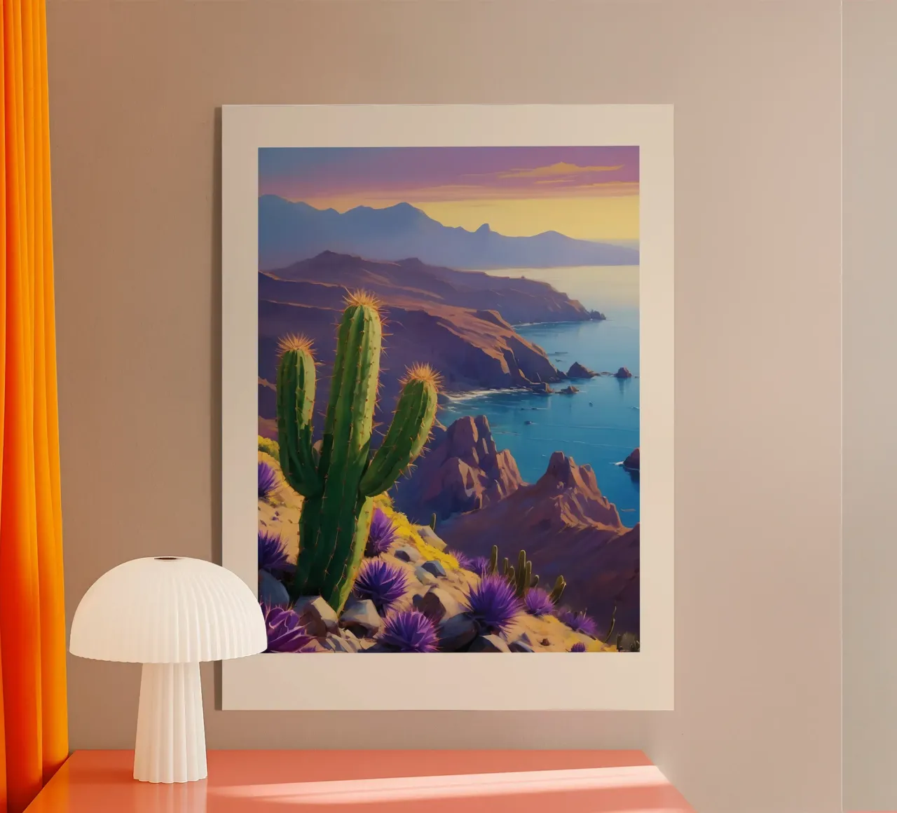 Sunset Over the Cliffs plexiglass da Indigo Rain