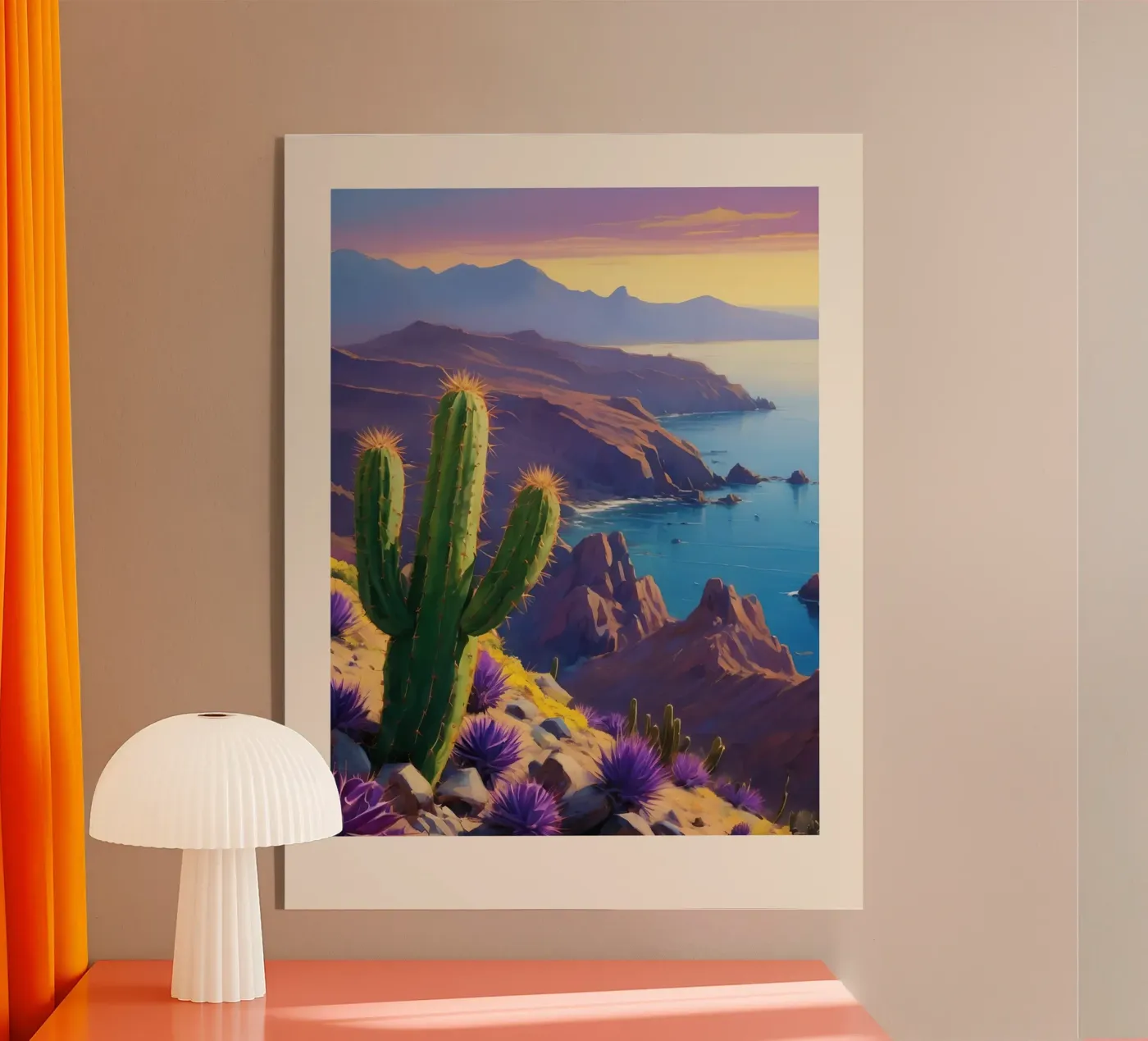 Sunset Over the Cliffs acryl van Indigo Rain