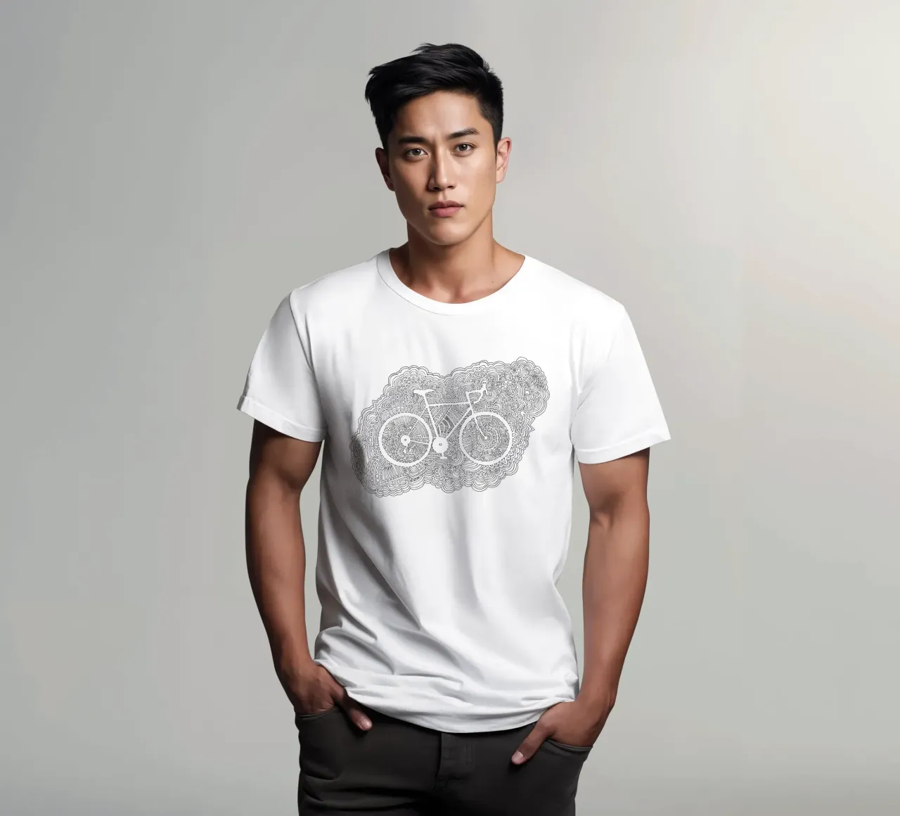 Bike Drawing Meditation t-shirt by KP Design