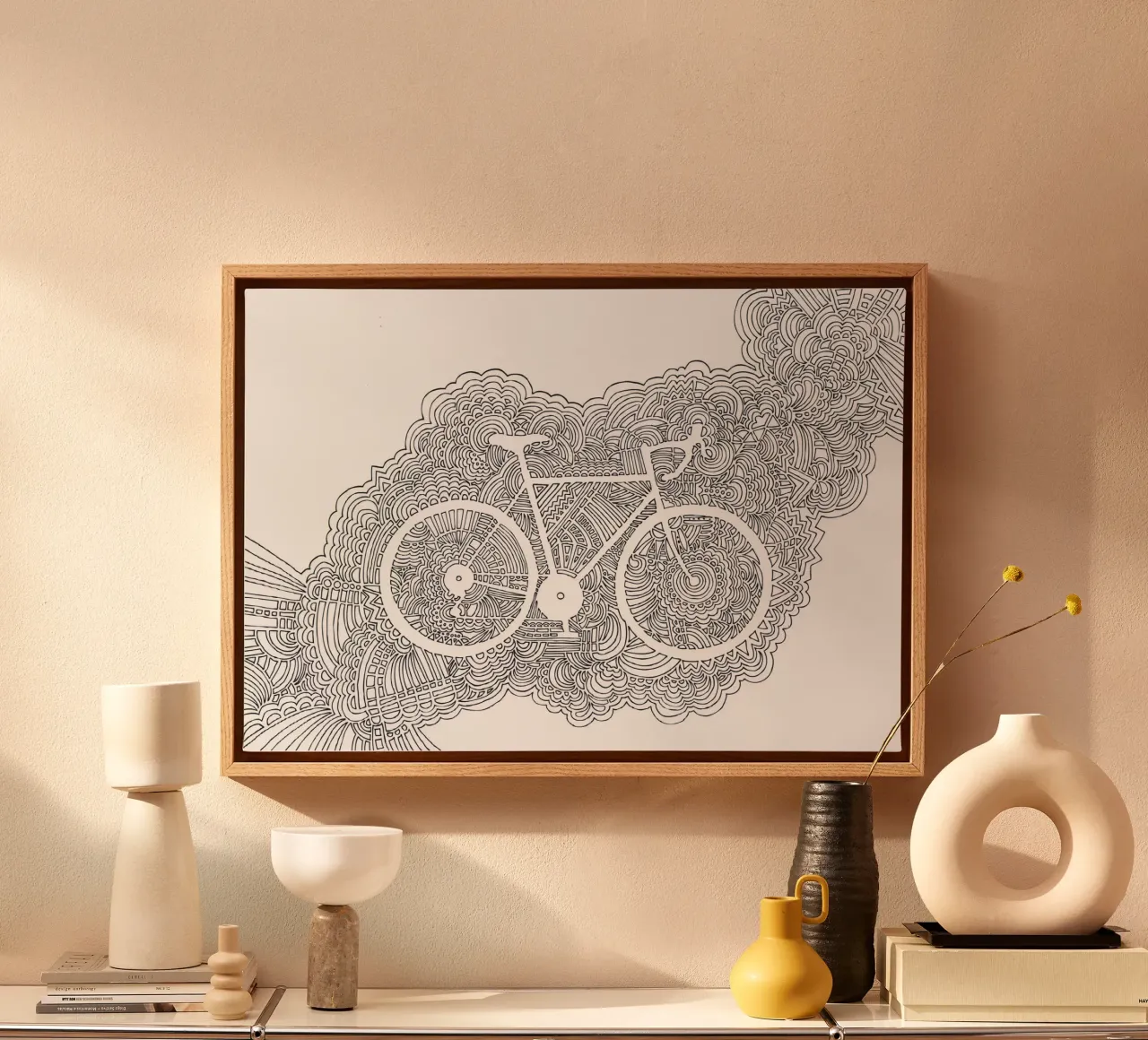 Meditatie voor fietstekenen canvas met Baklijst van KP Design