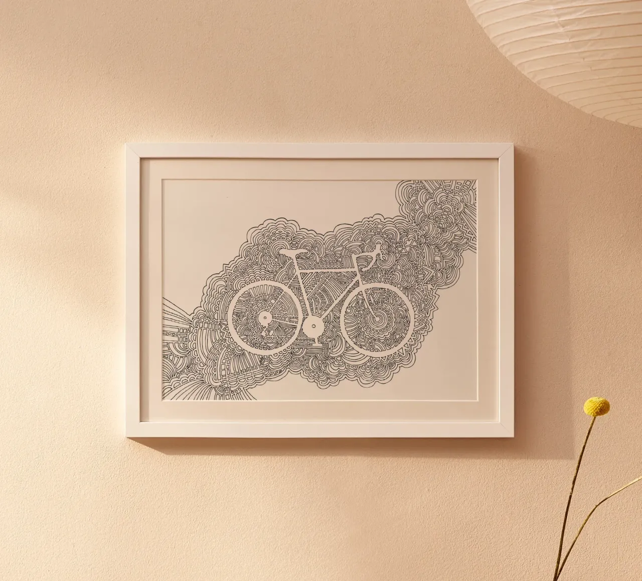 Meditazione sul disegno della bicicletta poster con telaio in plastica da KP Design