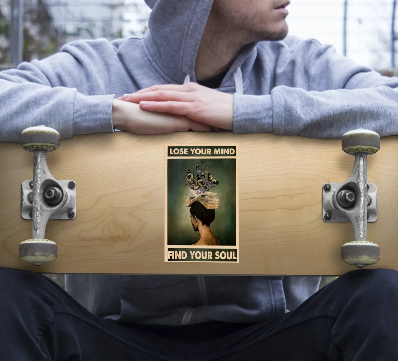Perdi la tua mente trova la tua anima libro testa adesivo da hibbs ronniee