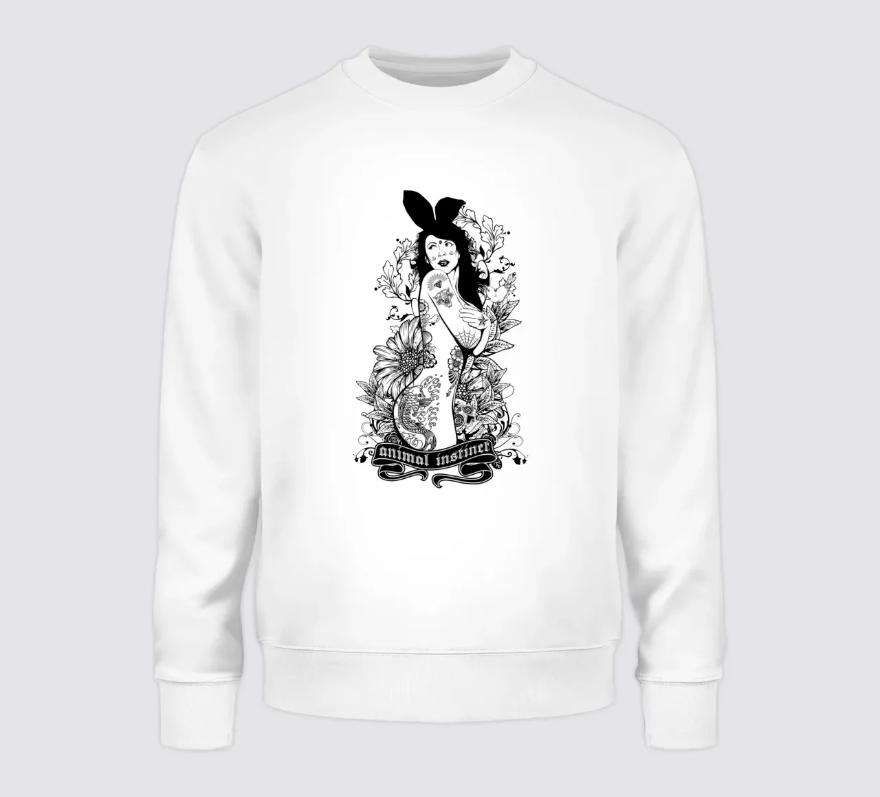Istinto animale Illustrazione monocromatica felpa da Cute