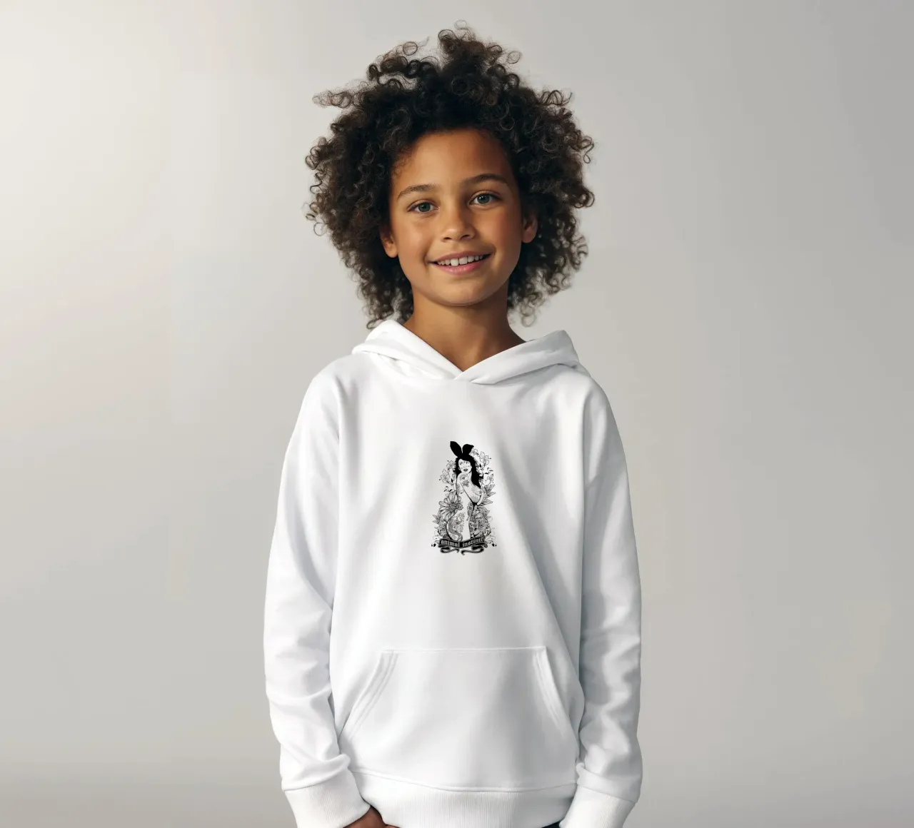 Istinto animale Illustrazione monocromatica felpa bambino con cappuccio da Cute