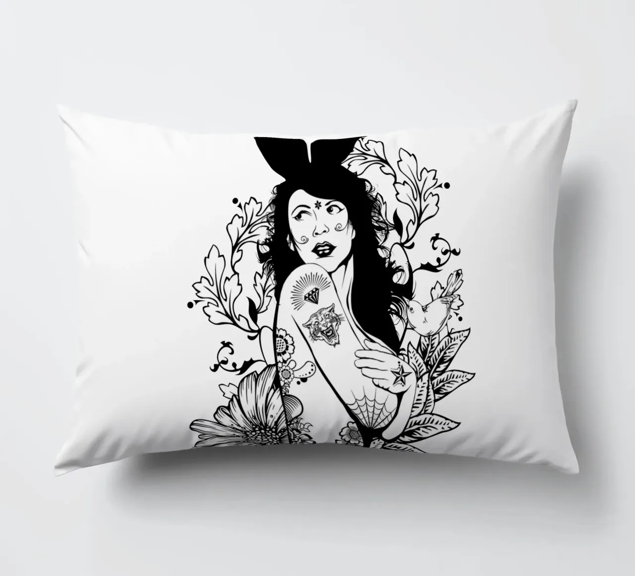 Istinto animale Illustrazione monocromatica cuscino da Cute