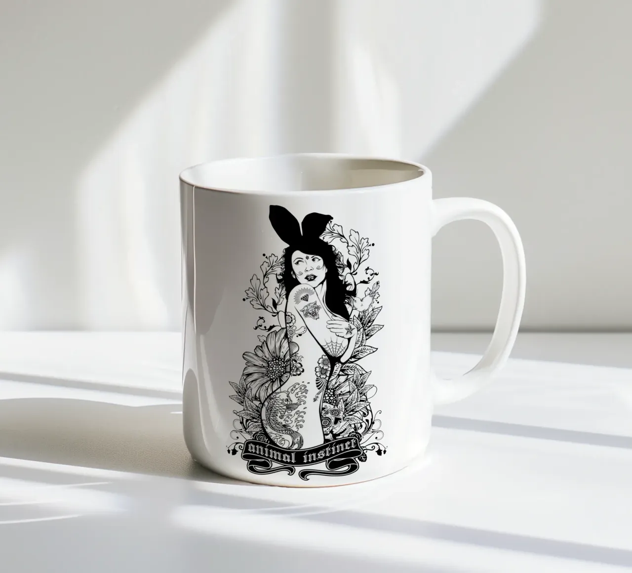 Istinto animale Illustrazione monocromatica tazza in ceramica da Cute