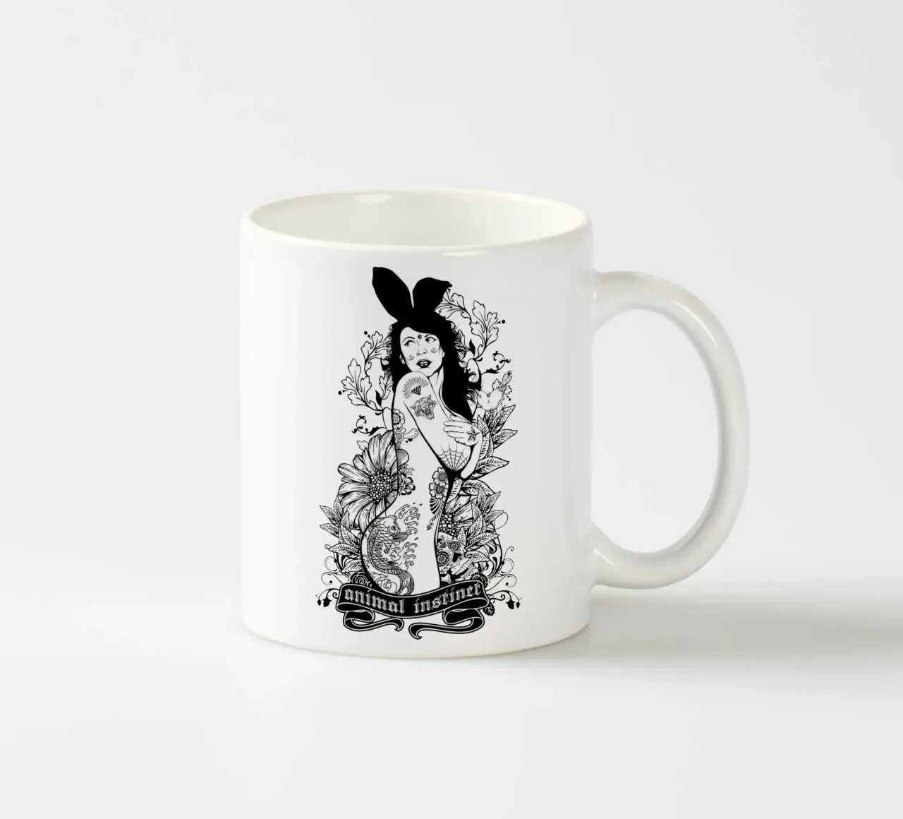 Istinto animale Illustrazione monocromatica tazza in ceramica da Cute