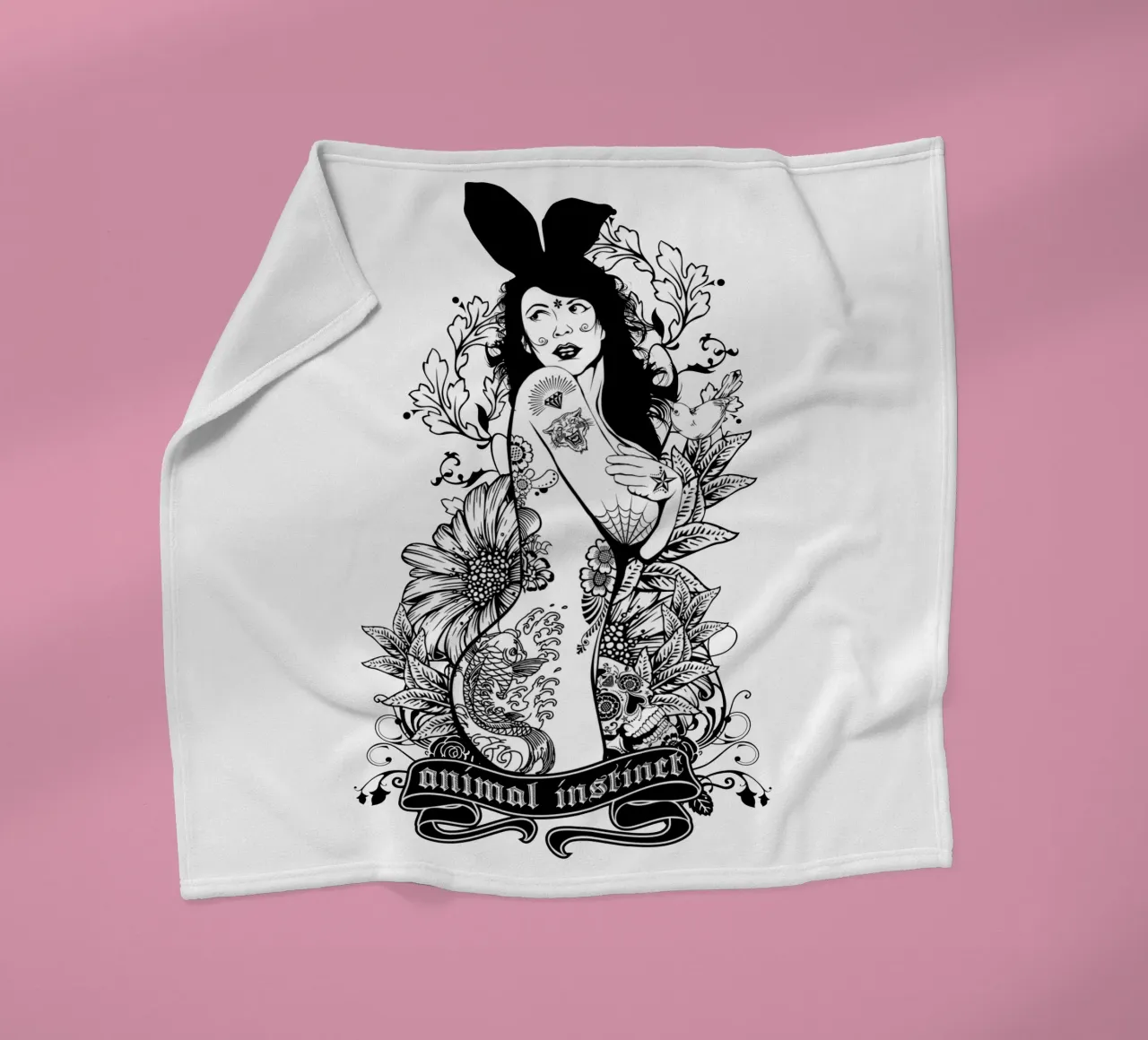 Istinto animale Illustrazione monocromatica coperta in pile da Cute