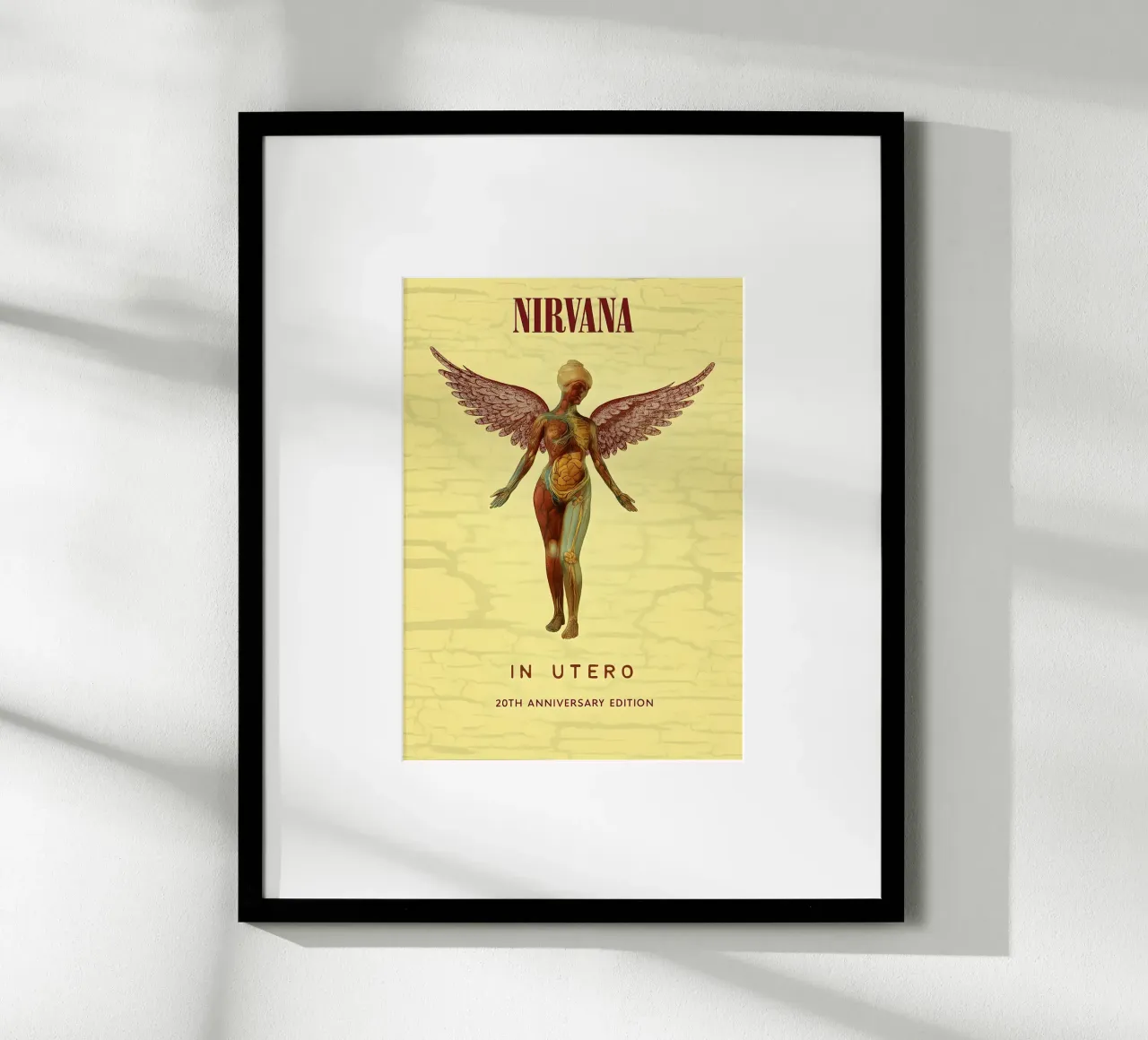 NIRVANA IN UTERO ALBUM ARTWORK BAND MUSIC HOME WALL ART poster con telaio in plastica da DGUnder