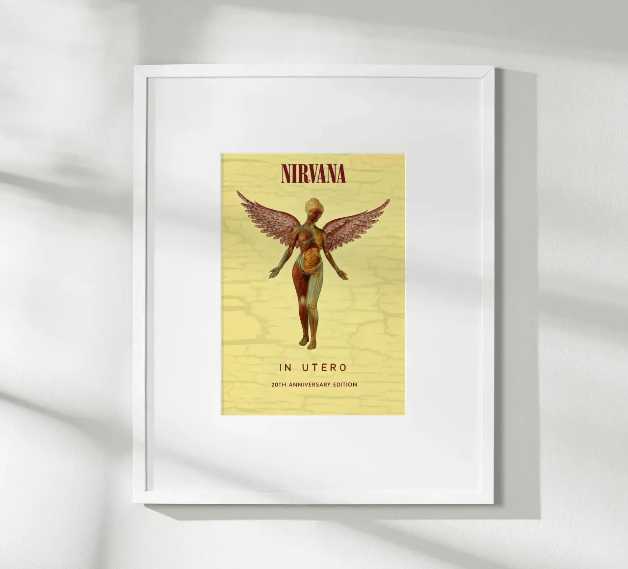 NIRVANA IN UTERO ALBUM ARTWORK BAND MUSIC HOME WALL ART poster con telaio in plastica da DGUnder