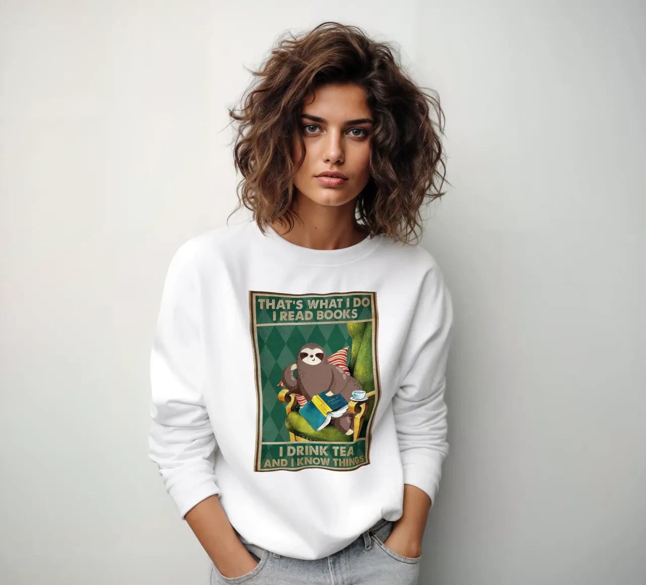 Das tue ich Ich lese Bücher Ich trinke Tee Sweatshirt von hibbs ronniee