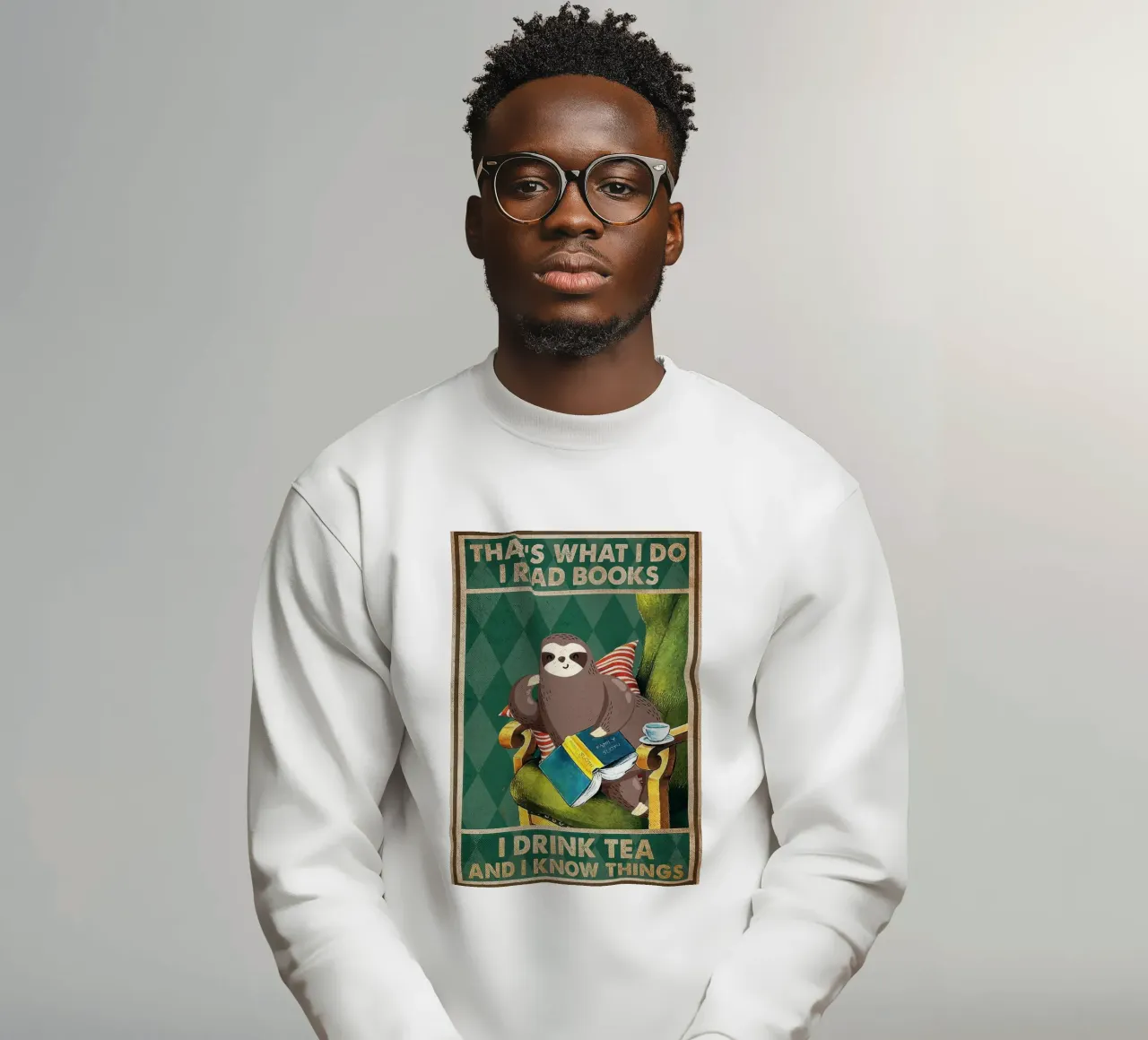 Das tue ich Ich lese Bücher Ich trinke Tee Sweatshirt von hibbs ronniee
