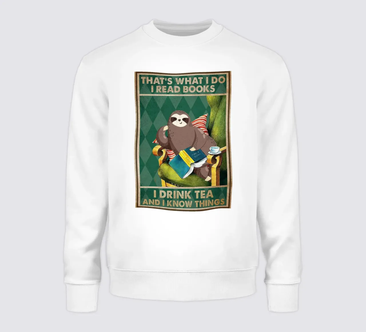 Das tue ich Ich lese Bücher Ich trinke Tee Sweatshirt von hibbs ronniee