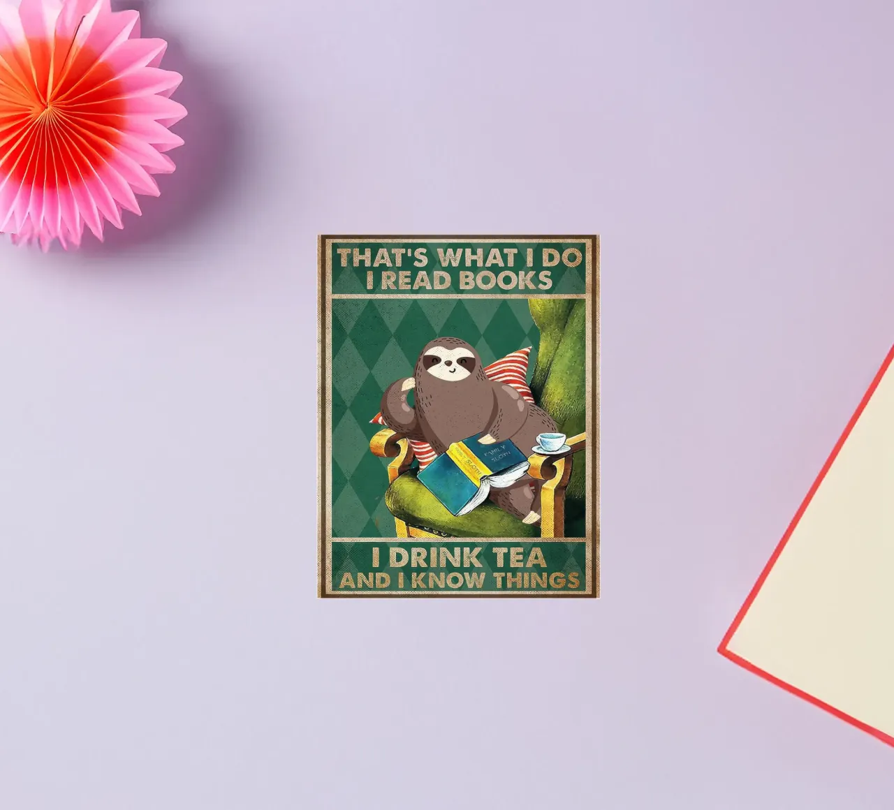 Das tue ich Ich lese Bücher Ich trinke Tee Sticker von hibbs ronniee
