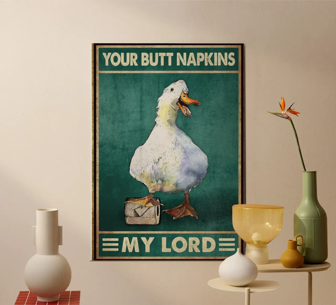 The Duck And Toilet Paper Roll hahnemühle by hibbs ronniee