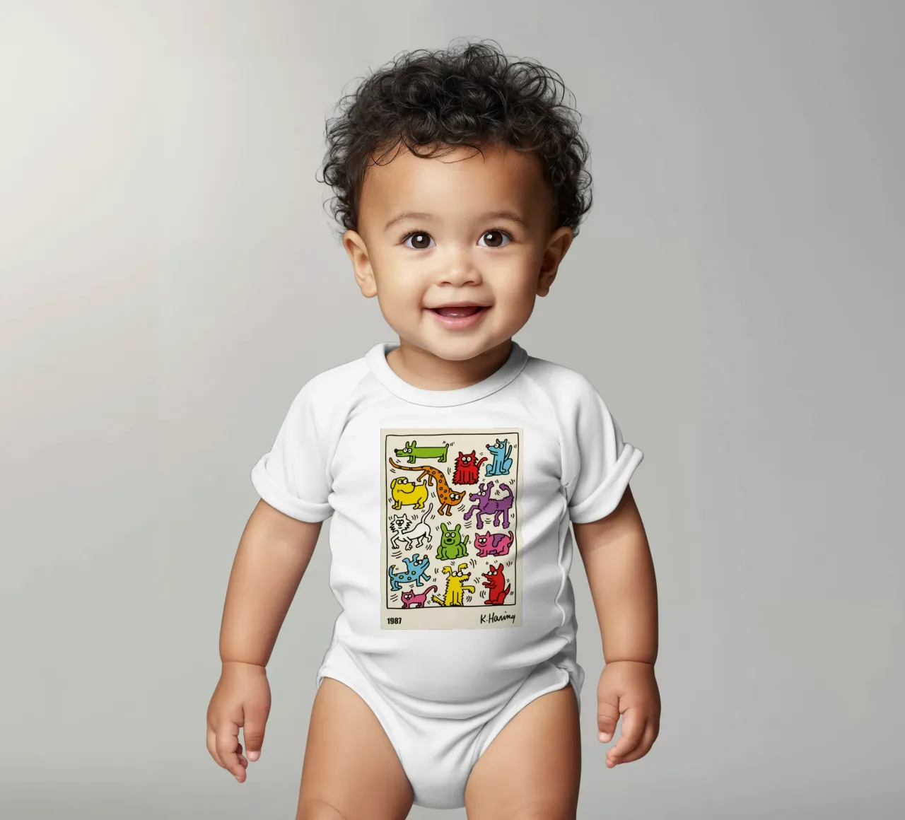 Keith Haring 1987 body neonato maniche corte da edward shop