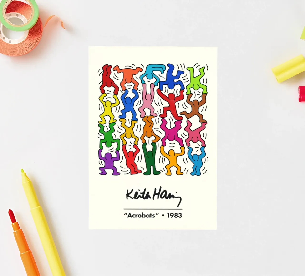 Acrobati di Keith Haring adesivo da edward shop