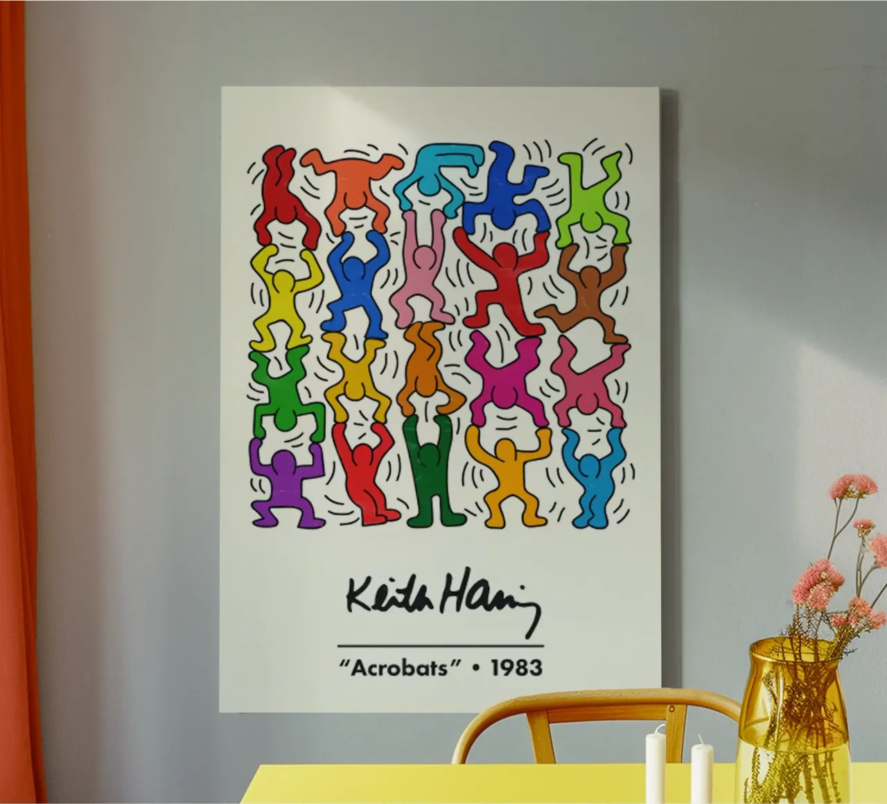 Acrobati di Keith Haring tela da edward shop