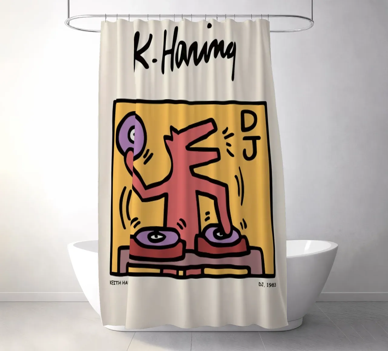 Keith Haring DJ.1983 tenda da doccia da edward shop