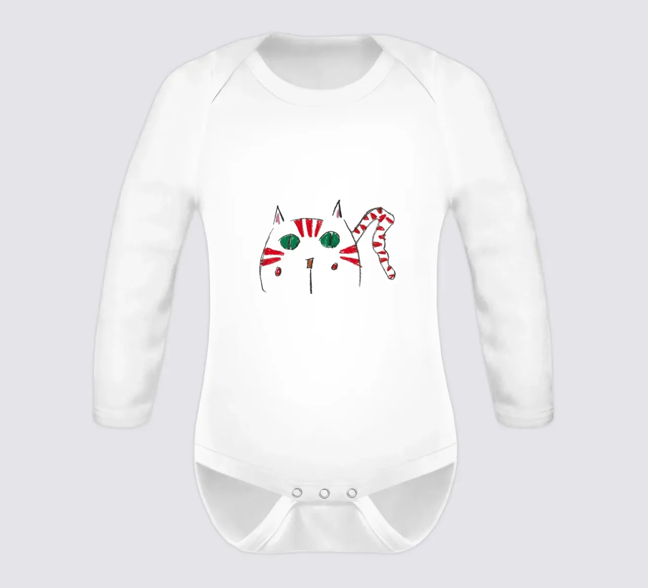 Miau Miau #1 long-sleeve baby romper by Ava Baleine