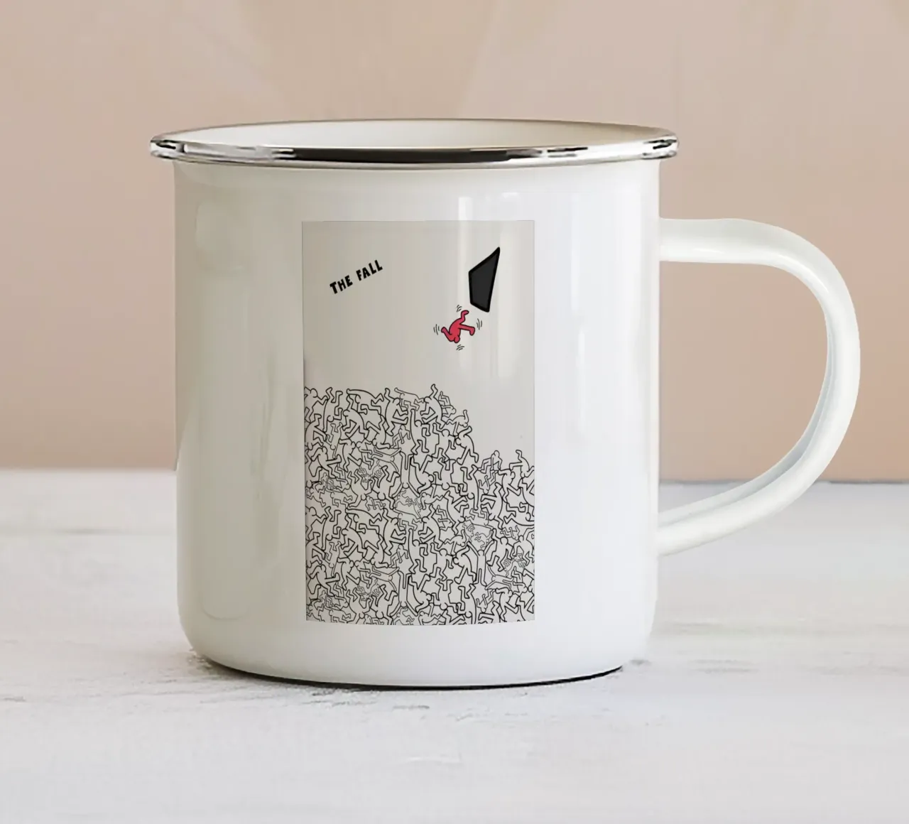 Keith Haring LA CADUTA tazza in smalto da edward shop