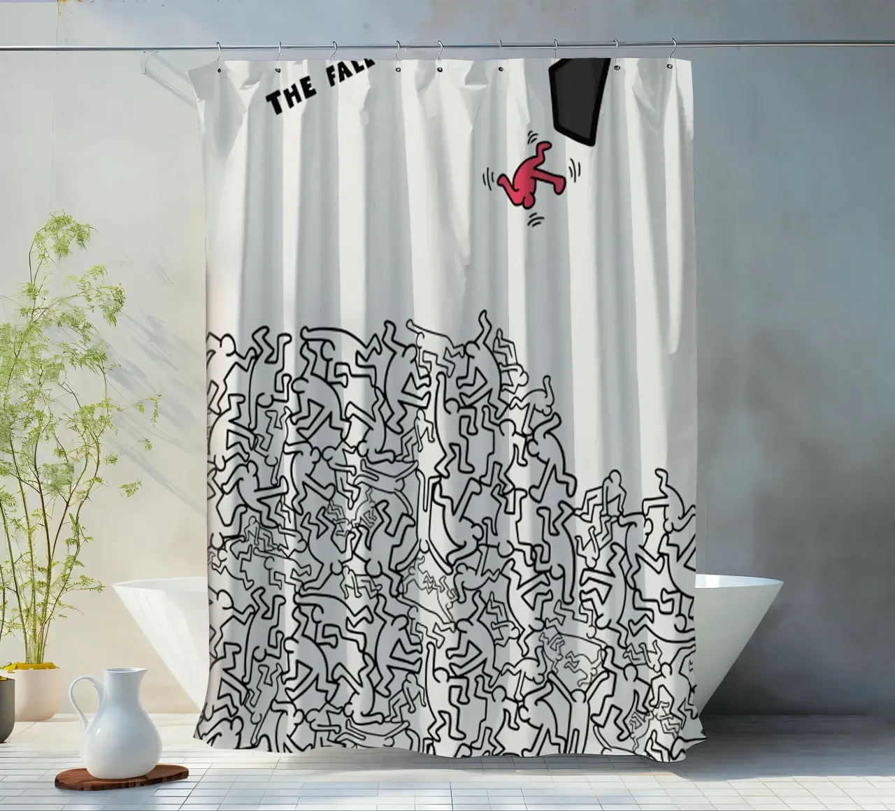 Keith Haring THE FALL Duschvorhang von edward shop