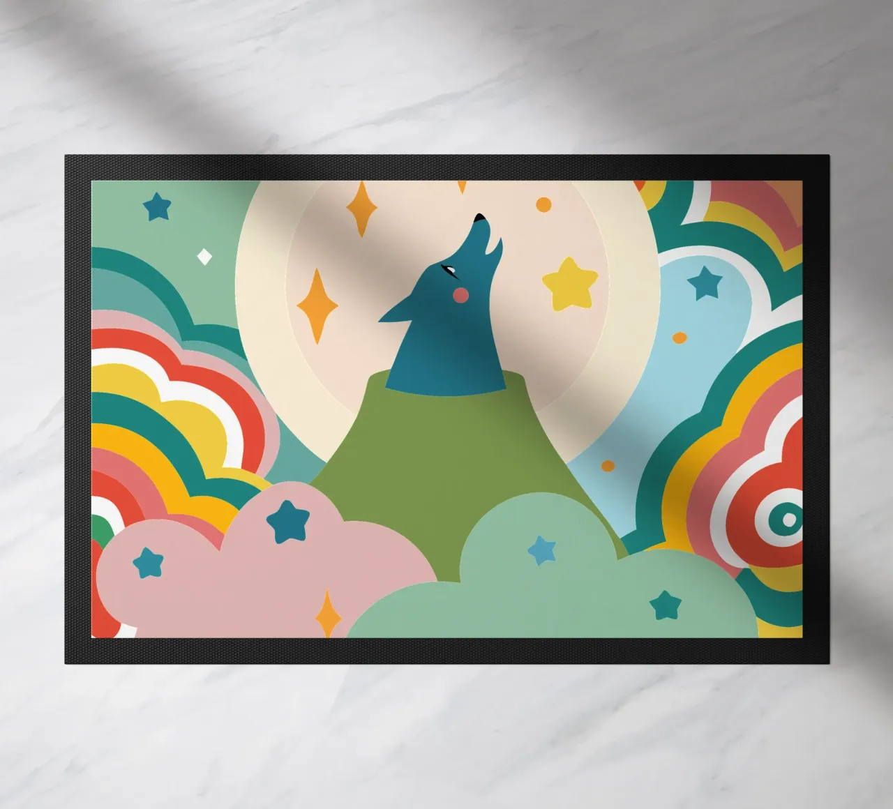 Wolf Roar doormat by CUTE ANIMALS