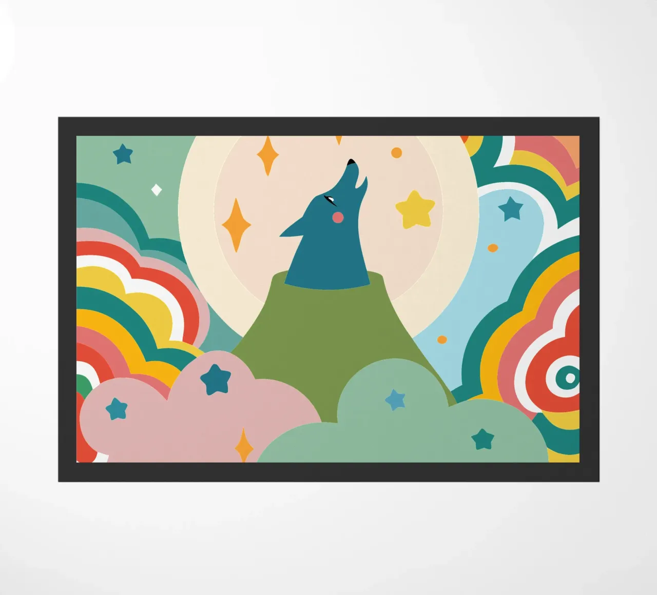 Wolf Roar doormat by CUTE ANIMALS