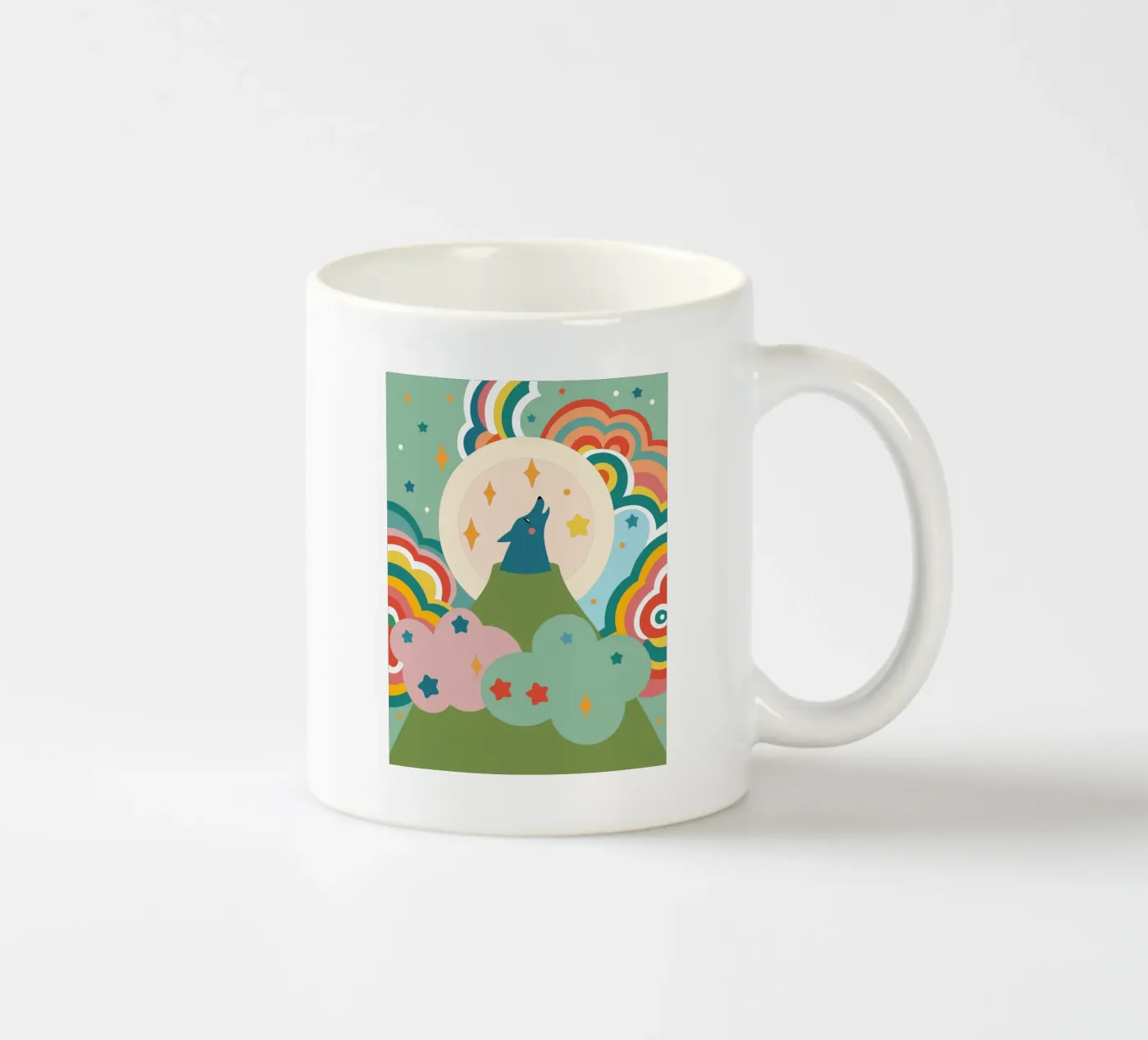 Wolf Roar ceramic mug by CUTE ANIMALS