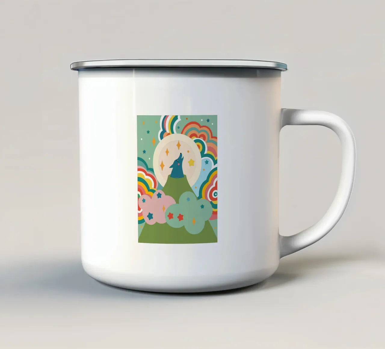 Ruggito del lupo tazza in smalto da CUTE ANIMALS