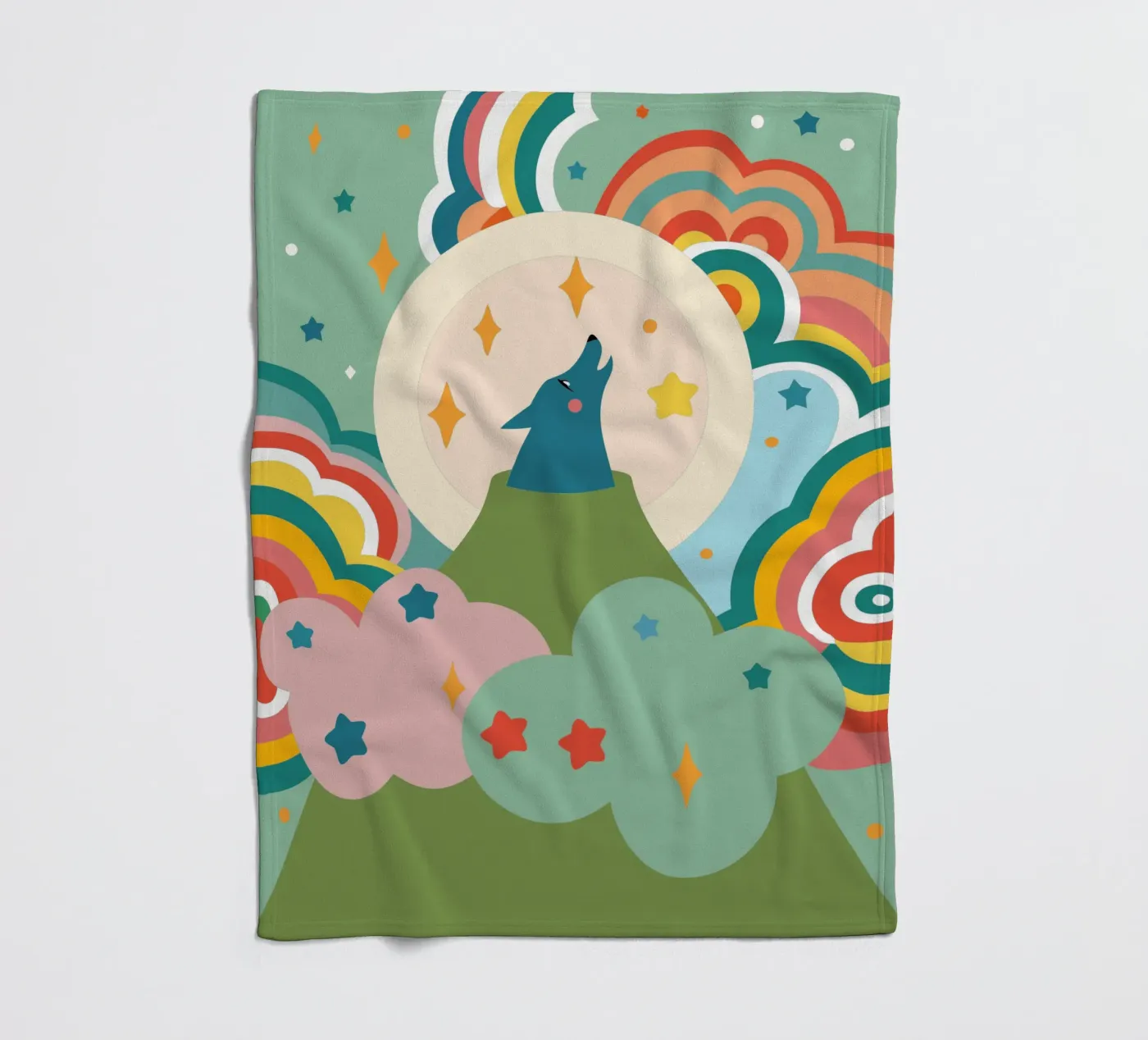 Wolf Roar Fleecedecke von CUTE ANIMALS