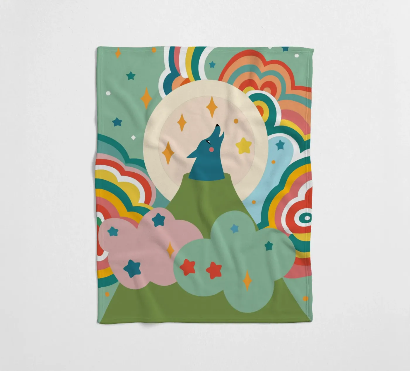 Wolf Roar Fleecedecke von CUTE ANIMALS