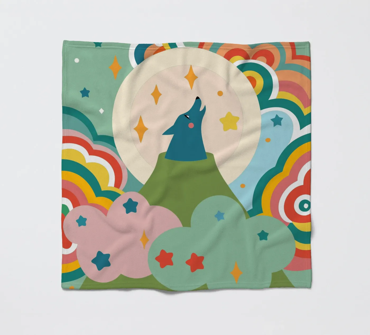 Wolf Roar Fleecedecke von CUTE ANIMALS