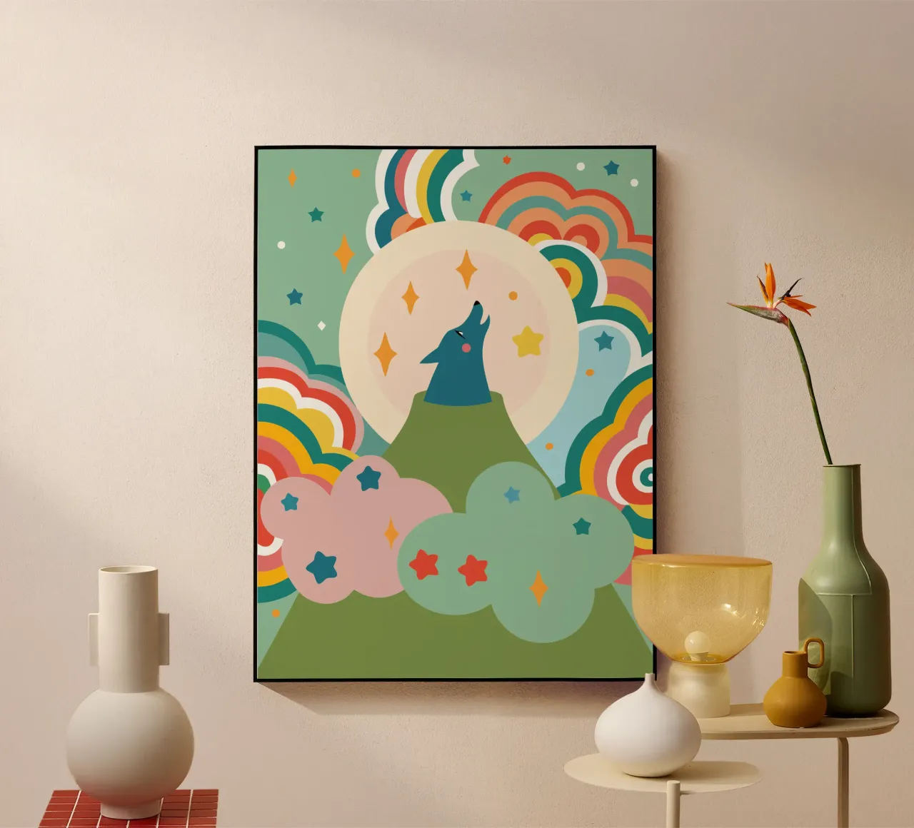 Wolf Roar acryl van CUTE ANIMALS