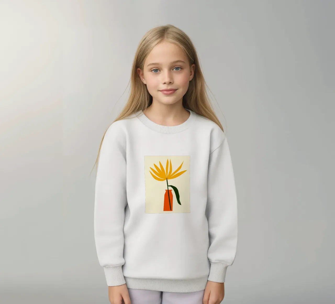 Vaso e fiore giallo felpa bambino da Haleigh