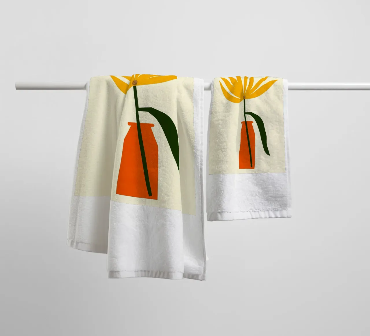 Vaso e fiore giallo asciugamano da bagno da Haleigh