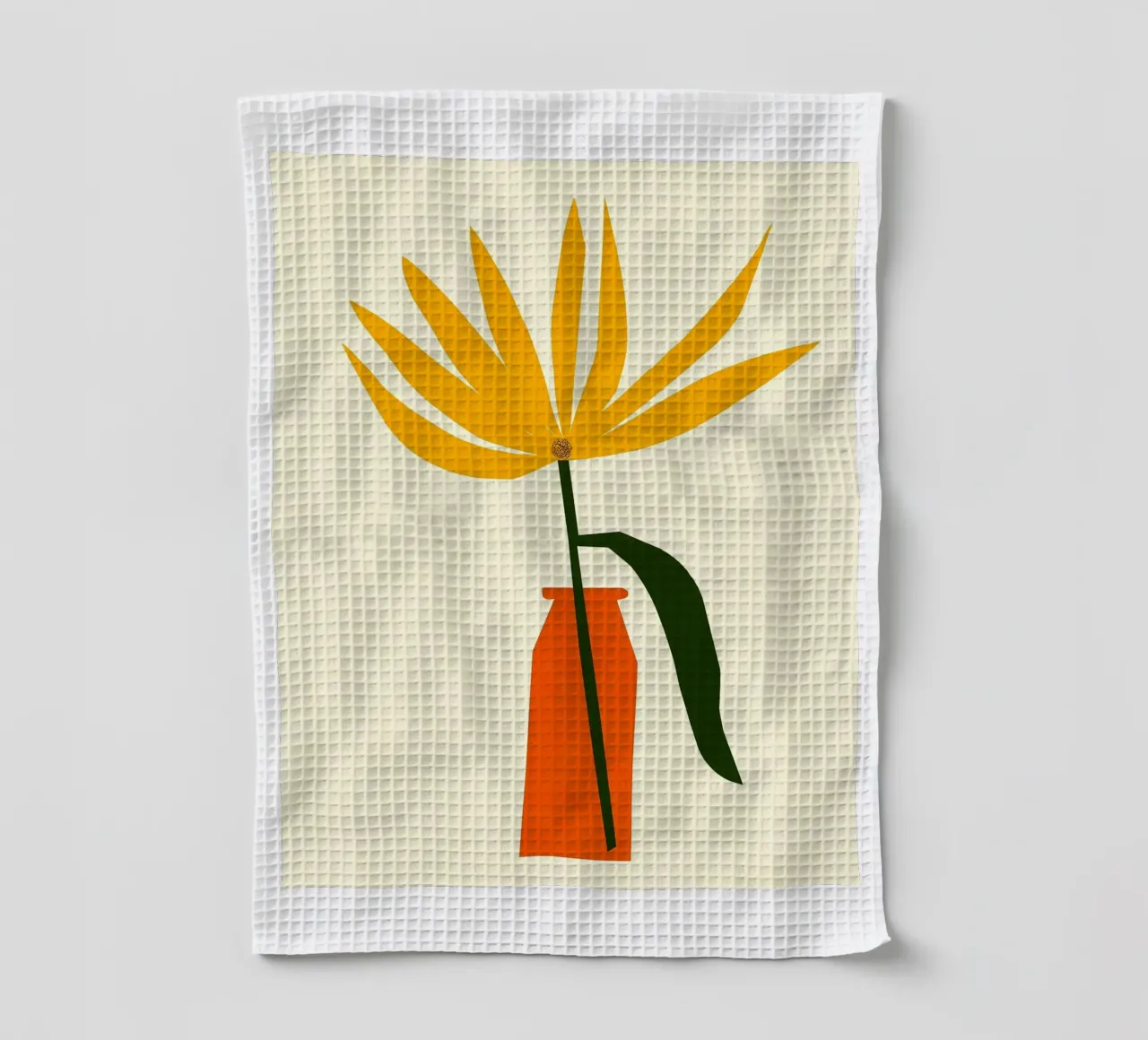 Vase et fleur jaune torchon de Haleigh