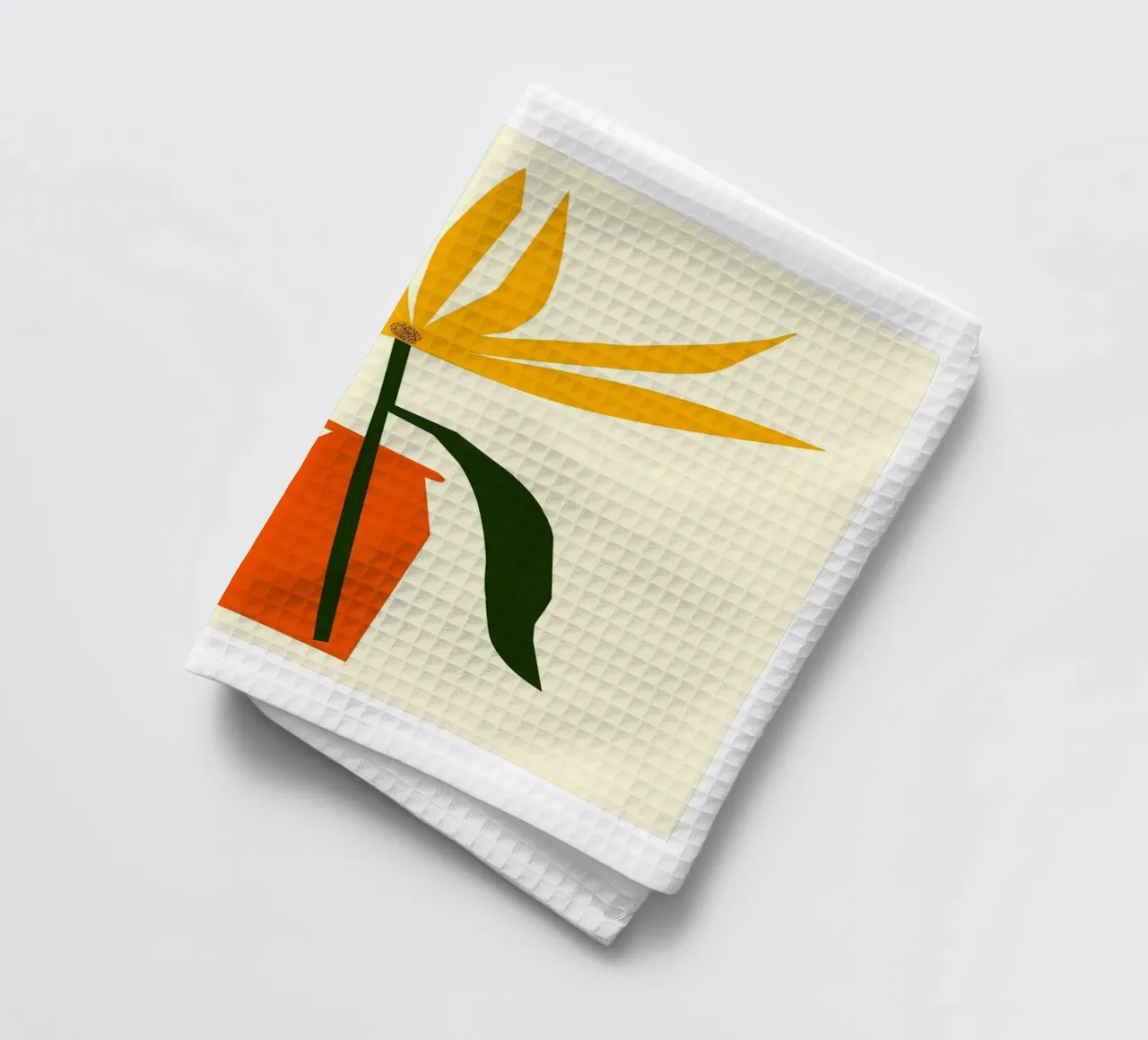 Vase et fleur jaune torchon de Haleigh