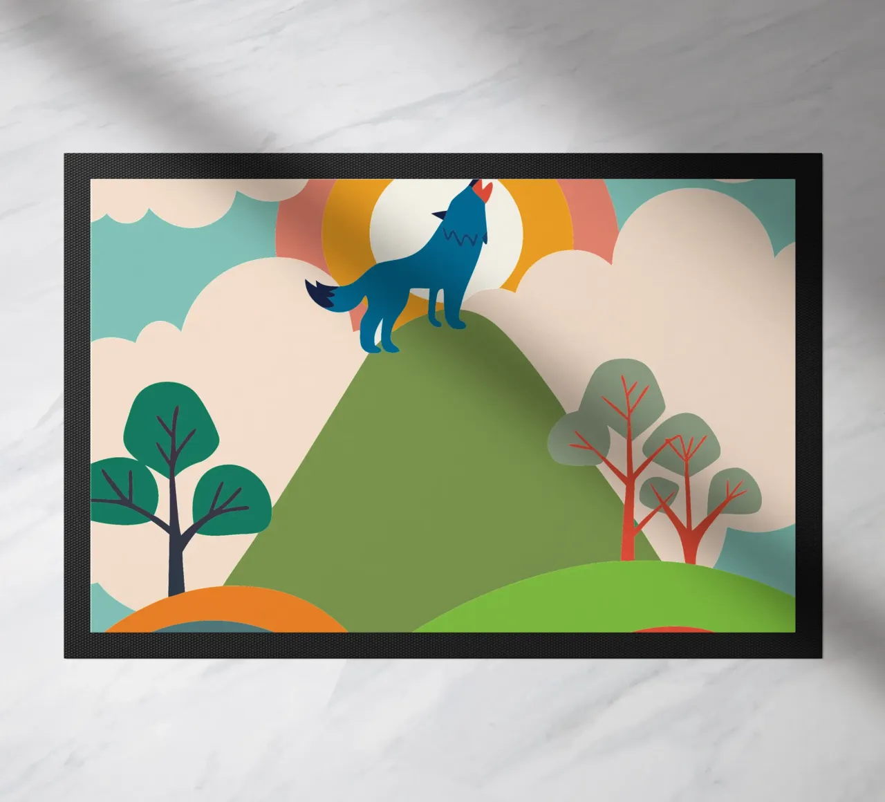 Wolf Roar doormat by CUTE ANIMALS