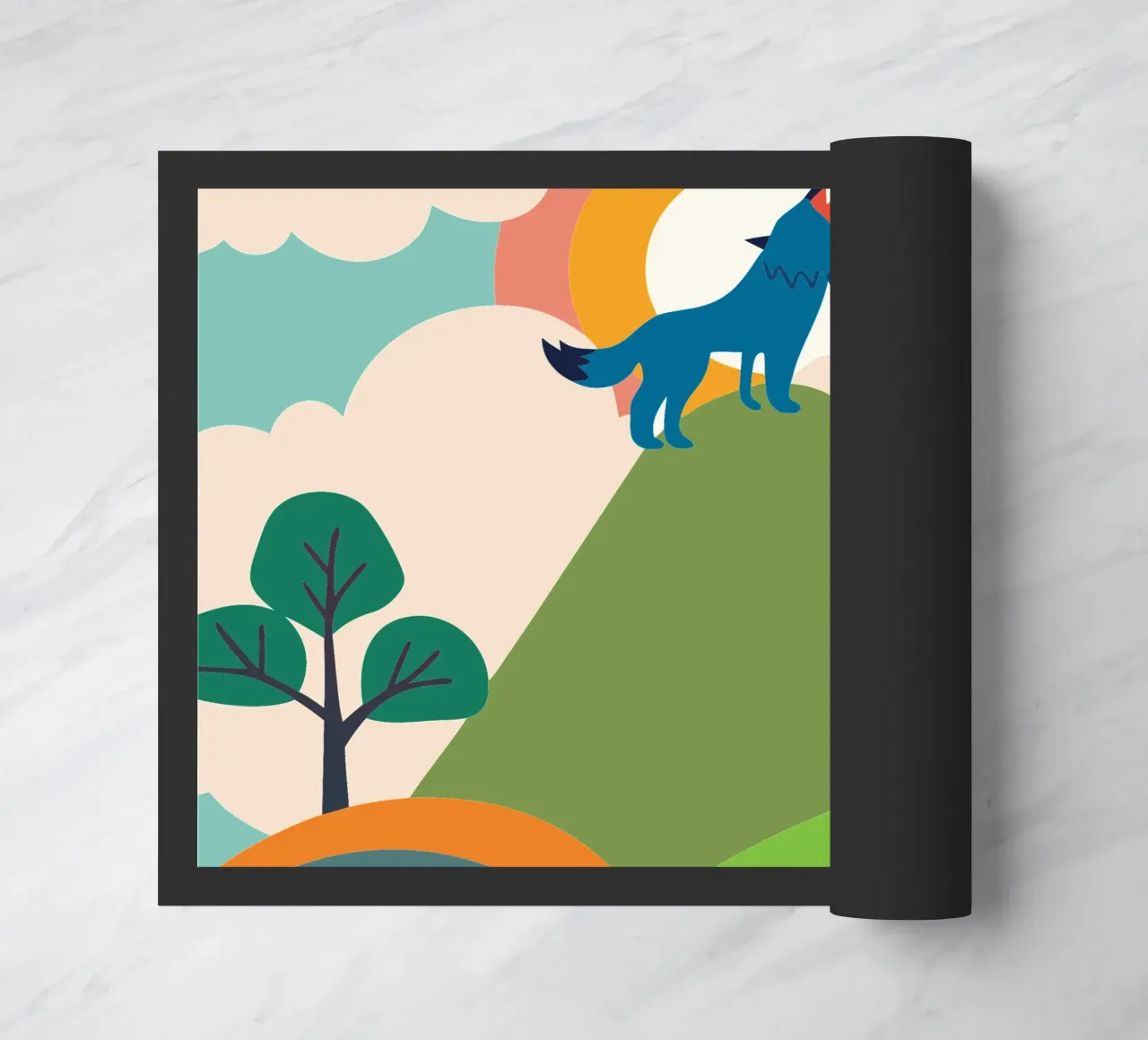 Wolf Roar doormat by CUTE ANIMALS