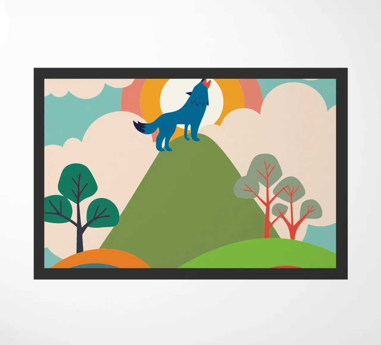 Wolf Roar doormat by CUTE ANIMALS