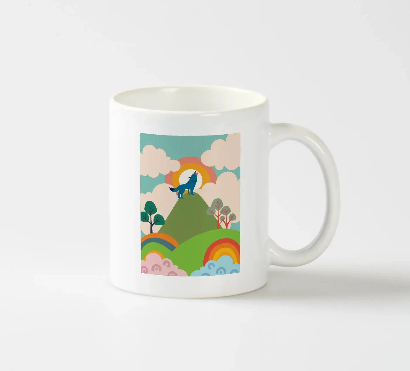 Wolf Roar ceramic mug by CUTE ANIMALS