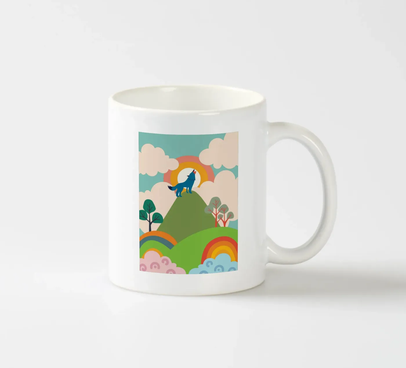 Wolf Roar ceramic mug by CUTE ANIMALS