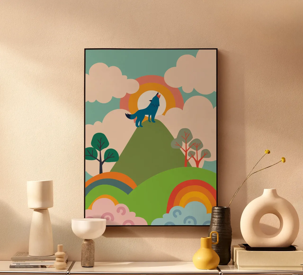 Wolf Roar acryl van CUTE ANIMALS