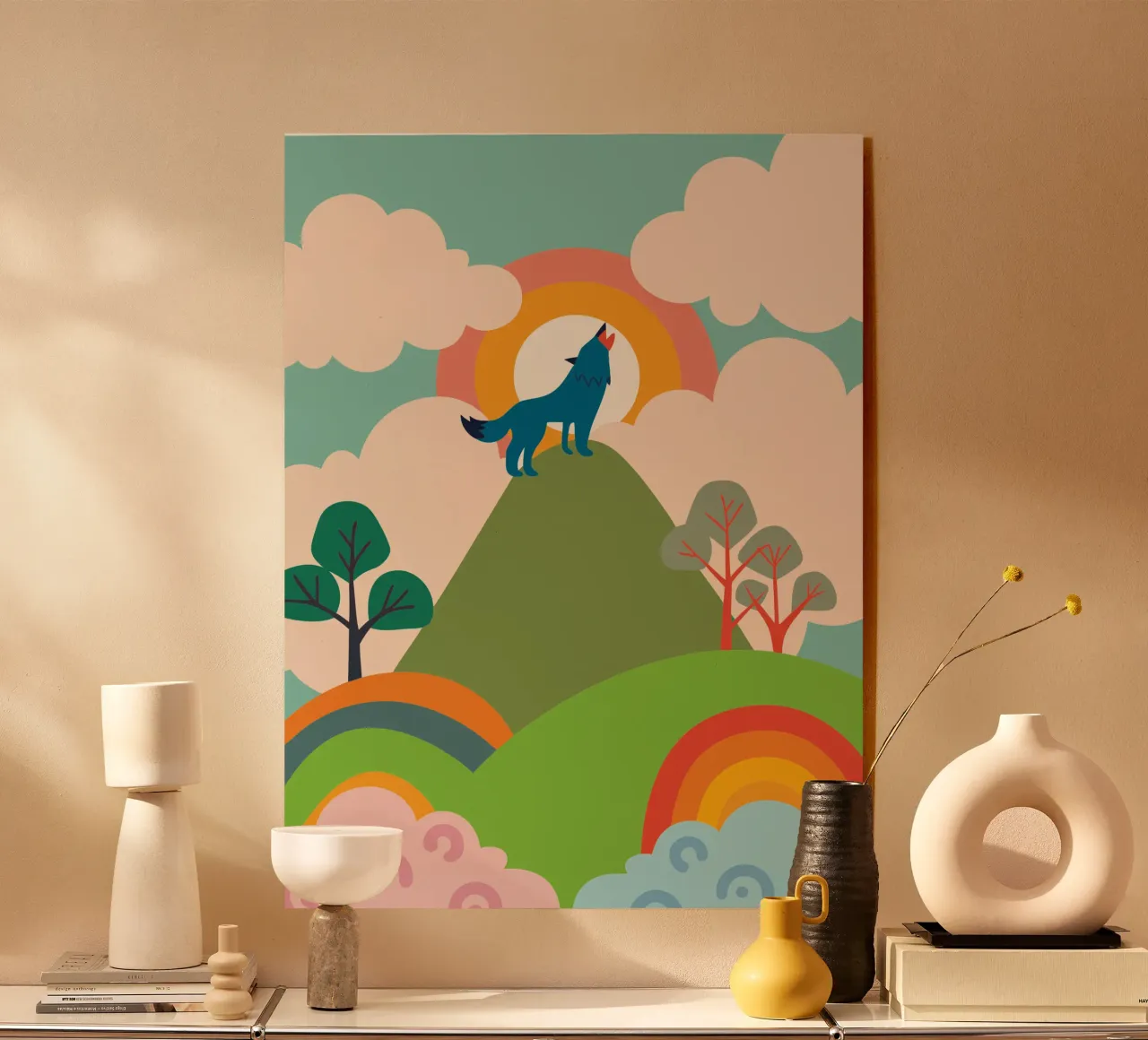 Wolf Roar acryl van CUTE ANIMALS