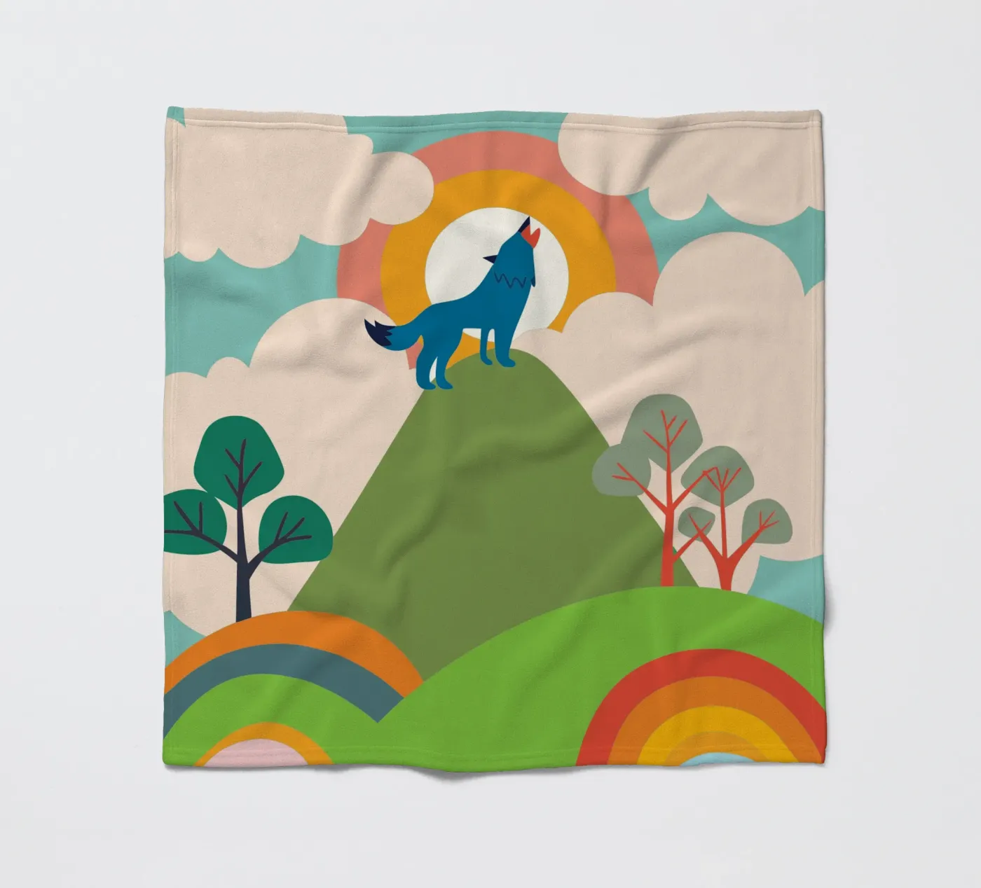 Wolf Roar Fleecedecke von CUTE ANIMALS